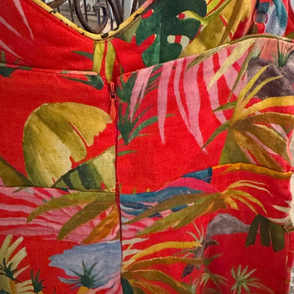 Farm Rio Leopard Jumpsuit Belted Floral Tropical Size XS - Picture 9 of 9